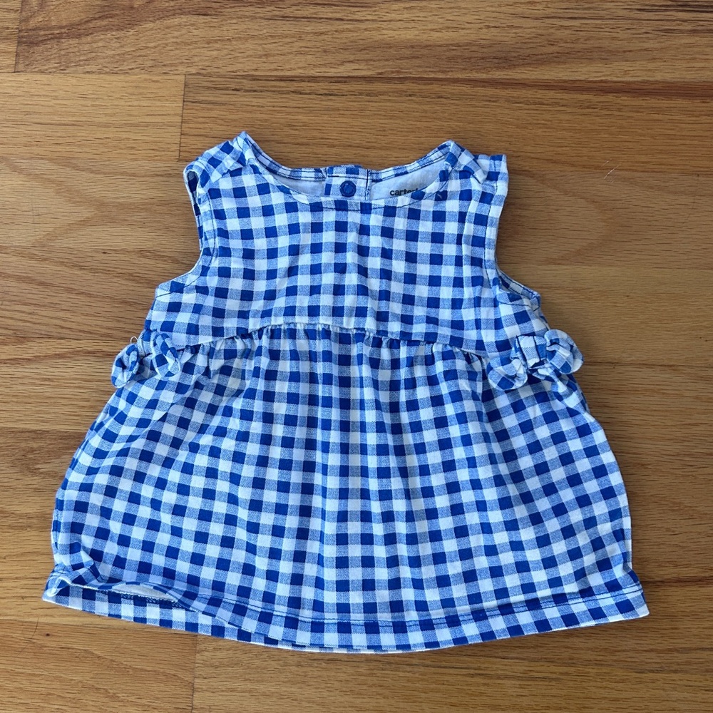 Blue and White Gingham Baby Dress 100% cotton